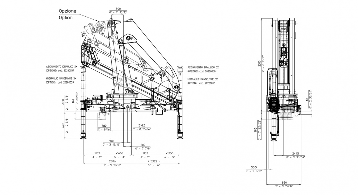 Кран E4F – Таблиця розмірів