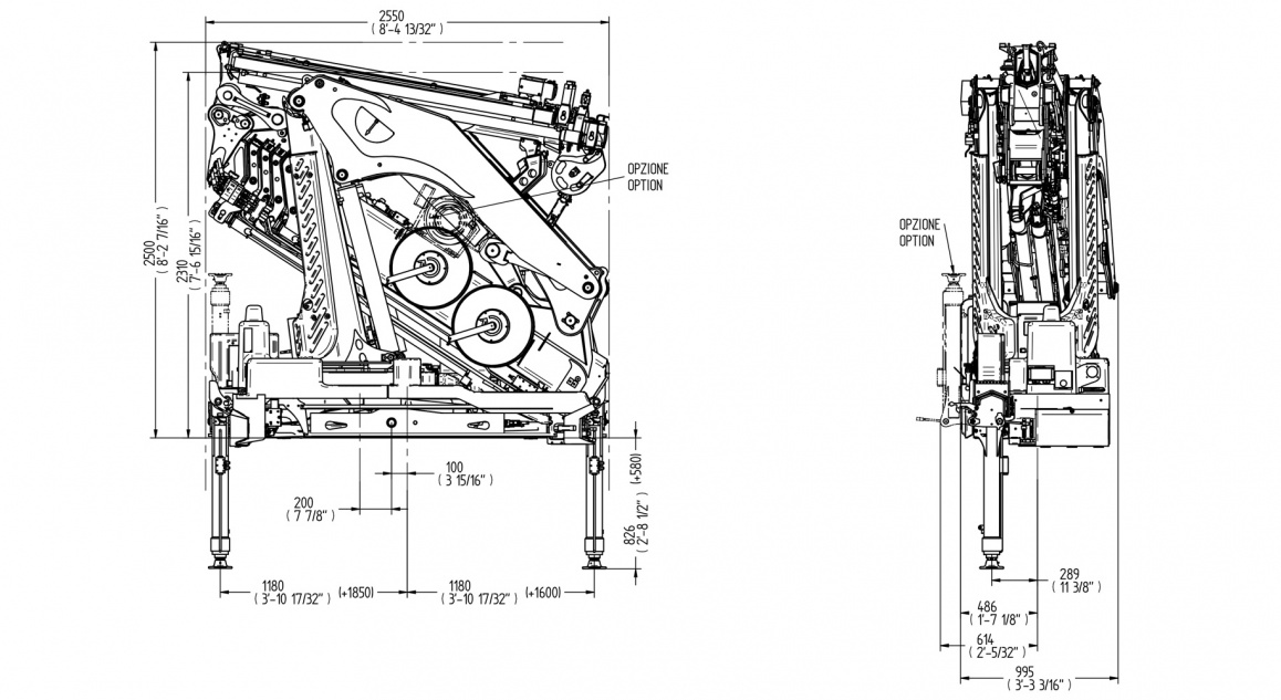 Кран E4F64 – Таблиця розмірів