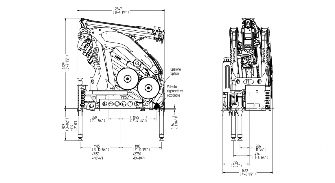 Кран E7F134 – Таблиця розмірів