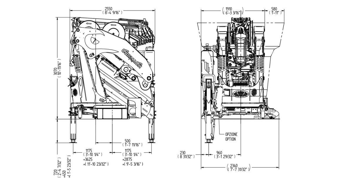 Кран E7F306 – Таблиця розмірів
