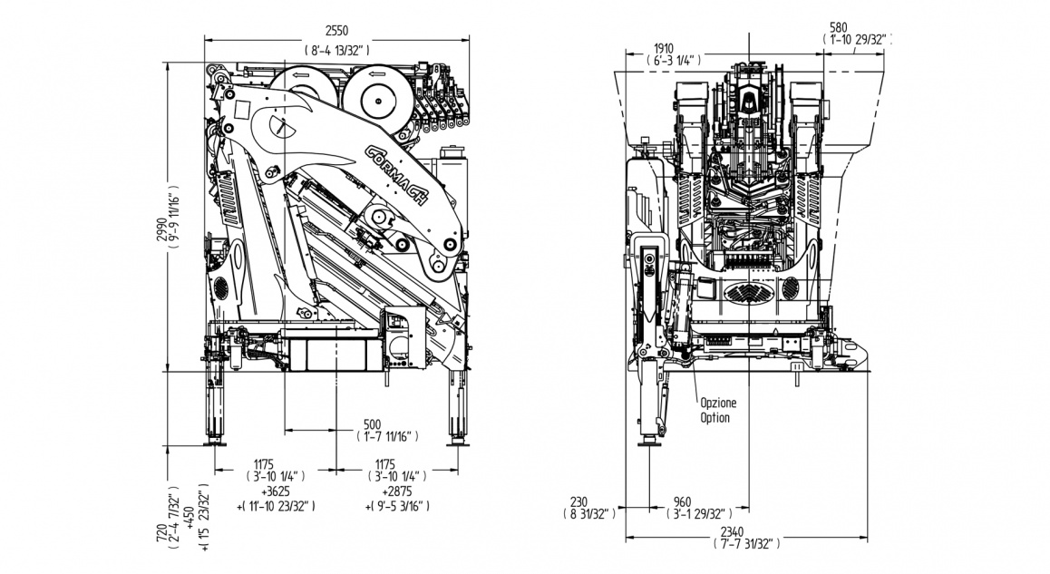Кран E8F206 – Таблиця розмірів