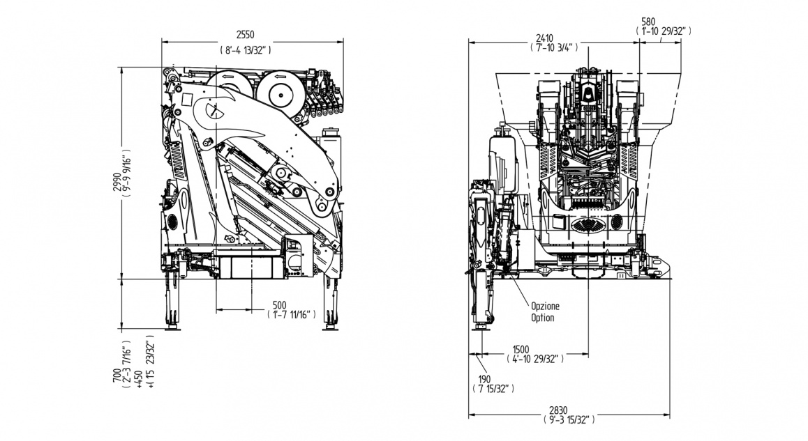 Кран E8F202 – Таблиця розмірів
