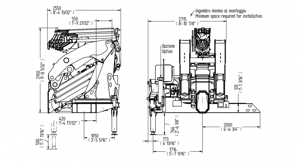 Кран E8F308 – Таблица размеров